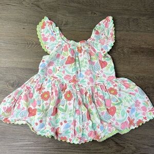 Matilda Jane Little Girls Floral Happy Hearts Ruffle Top, size 2